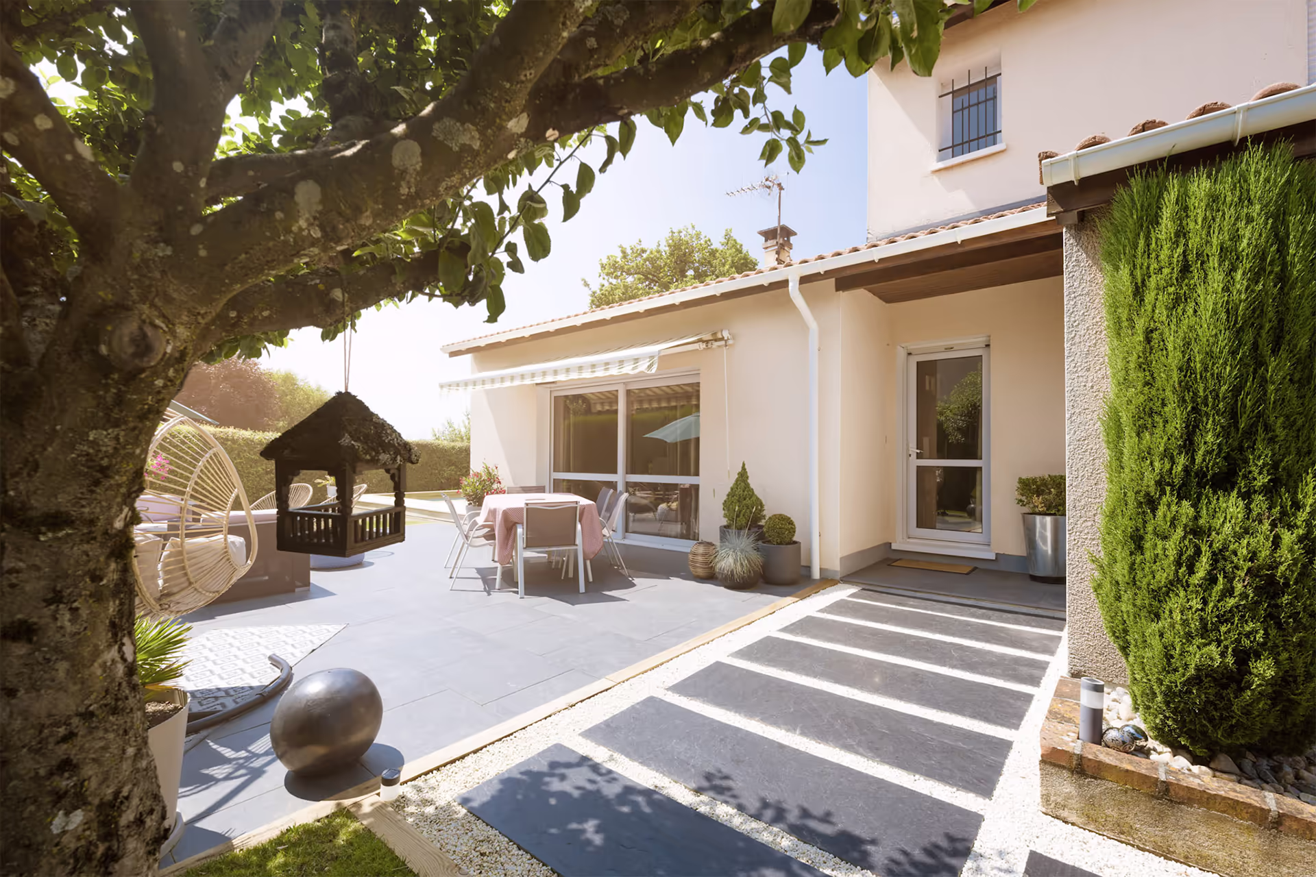 Aménagement entrée terrasse Marmanhac