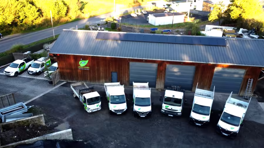 JardinConseil - Naucelles - Vue aérienne des batiments